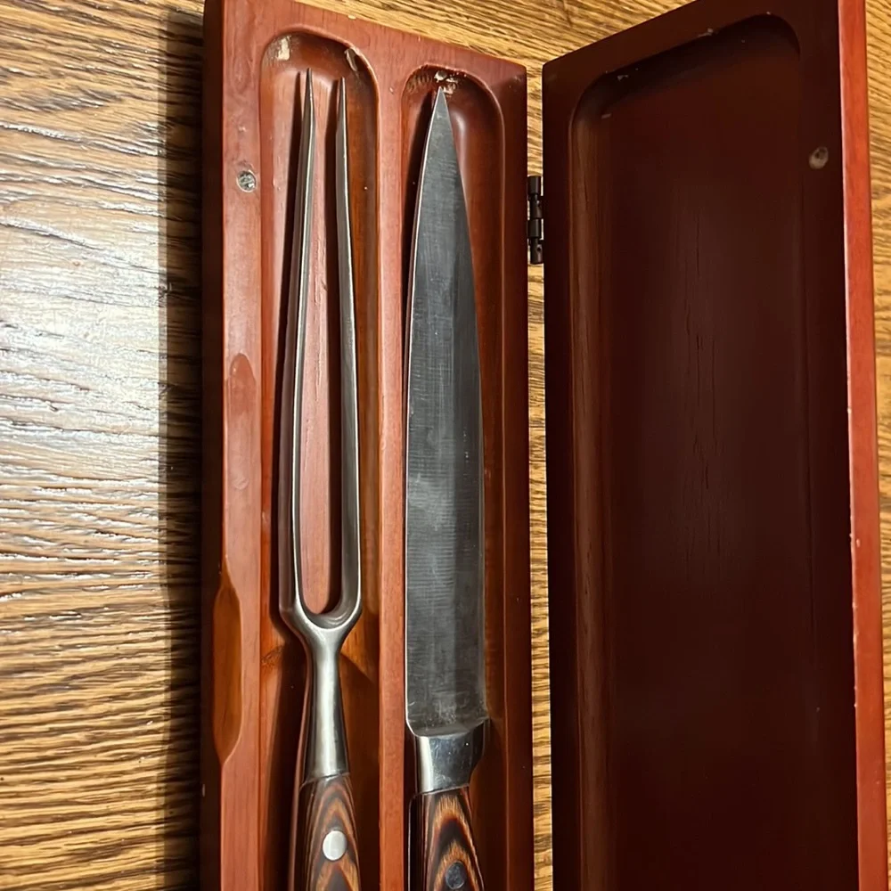 Johnson Rare wood knife set in wood box gift set